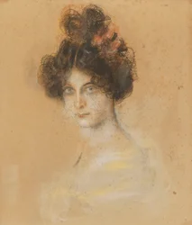 Franz von Lenbach - Portret van de Australische cancan danseres Saharet, 1899