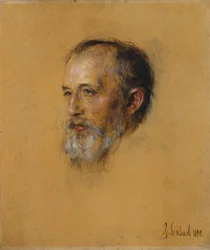 Portret van Hermann Levi, naar links. Studie