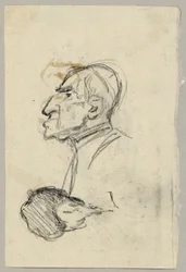 Portretstudie van een Kardinaal, verso: Muildier in Achteraanzicht (?)