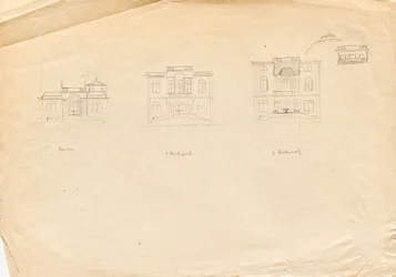 Ontwerpschetsen voor Matschs Ateliervilla - Tuingevel
