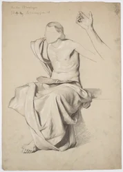 Figurenstudie voor het plafondschilderij 