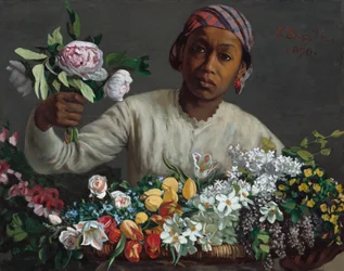 Jonge vrouw met pioenen, 1870