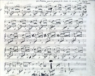 Bladmuziek voor Prelude 1 voor piano door Frederic Chopin