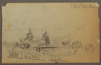 Tekening, Een kerk in de bergen van Ecuador, september 1853