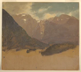 Tekening, Alpenlandschap (Beieren of Zwitserland), 1868