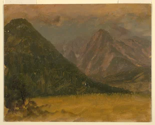 Tekening, Alpenlandschap, Beieren of Zwitserland, 1868