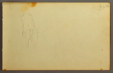 Tekening, Dier, op de rug, 1844
