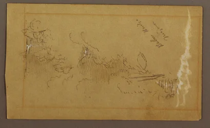 Tekening, Onder de brug, Niagara River, New York, mogelijk 1858