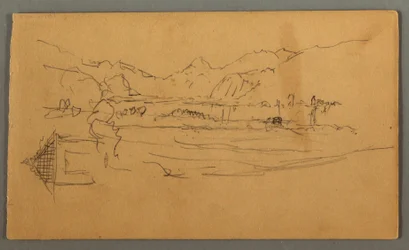 Tekening, Brede Vallei, Schuur, St. Gilgen, Oostenrijk, mogelijk 1868