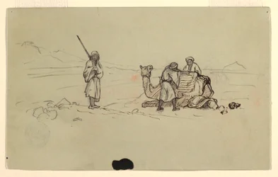 Tekening, Charing een dromedaris, februari 1868