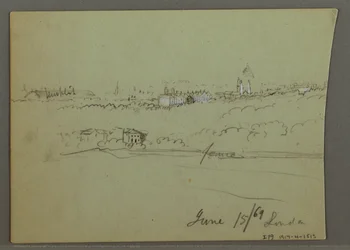 Tekening, stad Londen, mogelijk 1869