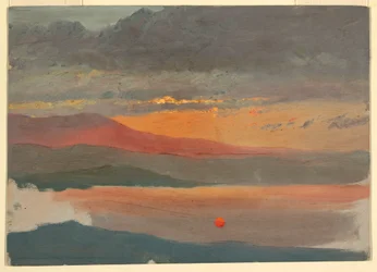 Tekening, Wolkenstudies bij zonsondergang, 1860-70