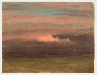 Tekening, Wolkenstudie bij zonsondergang, 1860-70