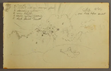 Tekening, Wolkenstudie met doorbrekende zon, 1844