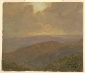 Tekening, bewolkte hemel, augustus 1865