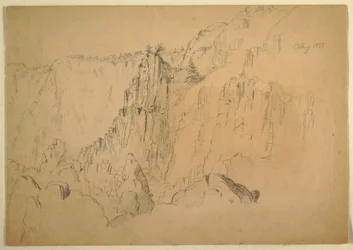 Tekening, Kust met steile rotsen, augustus 1885