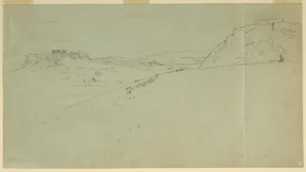 Tekening, Vergezicht op de noordkant van de Akropolis, 1869