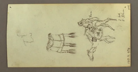 Tekening, Figuur en kamelenstudies, 22 februari 1868