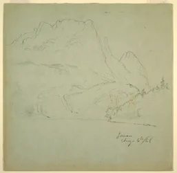 Tekening, Van een van de Gosau meren, Salzkammergut, 6 augustus 1868