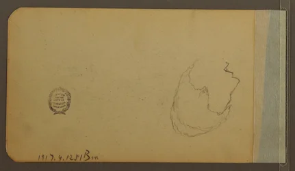 Tekening, Hills; Verso: Hoofd, 1889