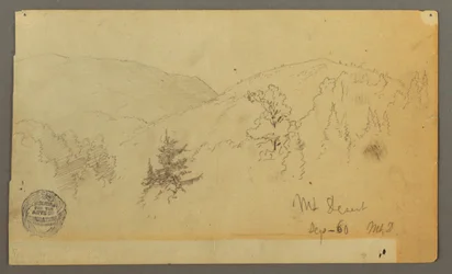 Tekening, Heuvels met bomen, 1860