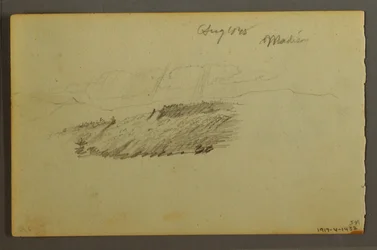 Tekening, Huis, zeilboot, plant, september 1844