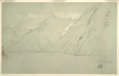 Tekening, Königssee vanaf de Falkenstein, juli 1868