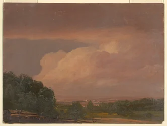 Tekening, Landschap (mogelijk Hudson-vallei), 1860-70