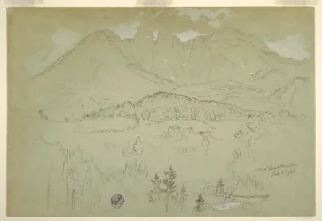 Tekening, Landschap, Berchtesgaden, Beieren, 6 juli 1868