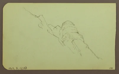 Tekening, Landschap; Verso: Bergwand, 1883