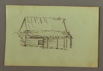 Tekening, blokhut, mogelijk 1856