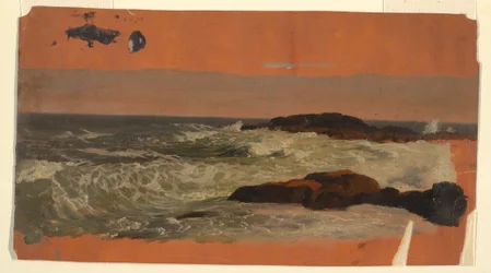 Tekening, Maine kust, branding, ca. 1850