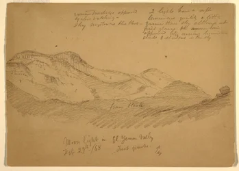 Tekening, Maanlicht in El Yumen Valley, Arabië, 29 februari 1868