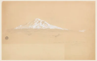 Tekening, Mount Chimborazo vanuit het huis van Senior Pablo Bustamante, Riobamba, Ecuador, 14 juli 1857