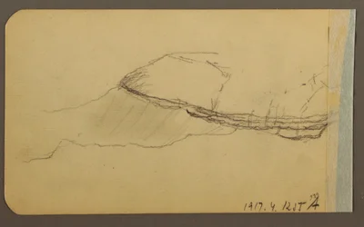 Tekening, Mountain Side, torentje; Verso: Mountain Side, 1889