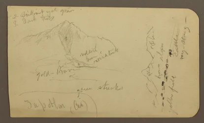 Tekening, Berg, Zapotlan; Verso: Beboste helling, Cuitzeo meer, januari 1885