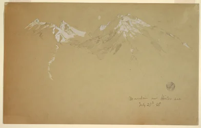 Tekening, "Berg boven Hintersee," bij Berchtesgaden, Beieren, 27 juli 1868