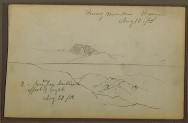 Tekening, Bergen, Popayan, Colombia, augustus 1853
