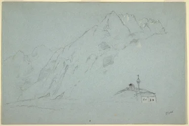 Tekening, Bergen bij Abtenau. Salzkammergut, 5 augustus 1868