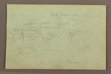Tekening, Niagara watervallen gezien vanaf de Canadese kant, 1856