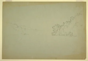 Tekening, Niagara-watervallen vanuit het noordwesten, 1856