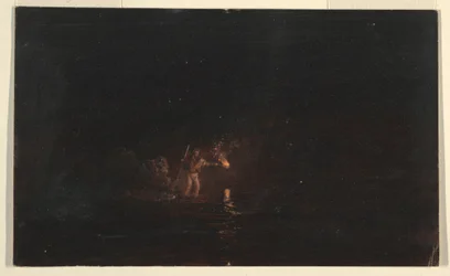 Tekening, Nachtvis scène, 1868-69
