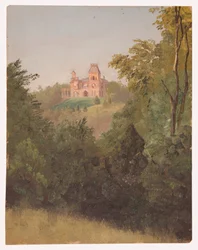 Tekening, Olana vanuit het zuidwesten, ca. 1872