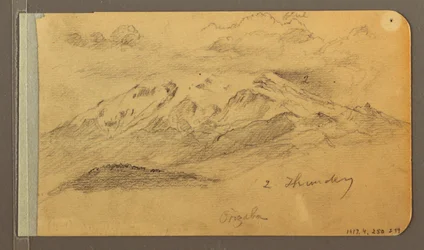 Tekening, Orizaba; Verso: Bewolkte lucht, dak, 1889