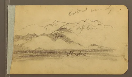 Tekening, piek van de Orizaba, figuur; Verso: vlakte en bergketens, 1889