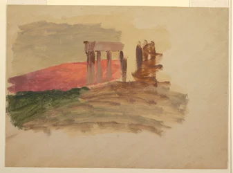 Tekening, Snelle schets van de Tempel in Korinthe, 1869
