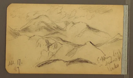 Tekening, Ruige bergen, 17 april 1889