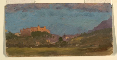 Tekening, Salzburg, Oostenrijk vanuit het oosten, juli 1868