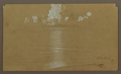 Tekening, Zeegezicht, Bloxburgh; Verso: Heuvels en zee, augustus 1865