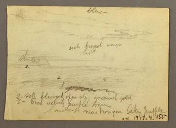 Tekening, Sint-Pietersbasiliek gezien vanuit het noorden tegen de heuvels en skyline van Rome, januari 1869